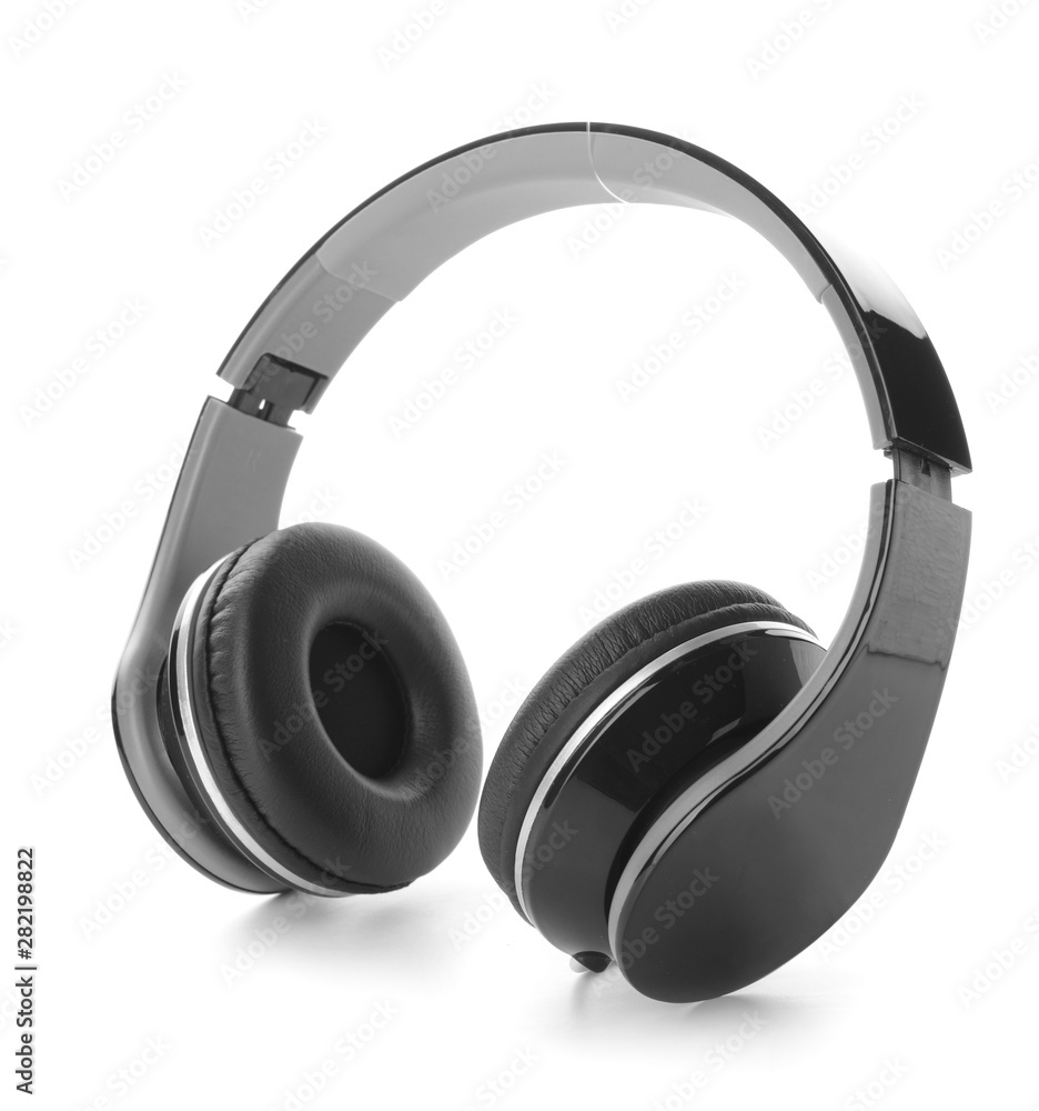 Modern headphones on white background Modern headphones on white background
