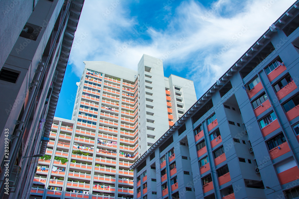 Fototapeta premium Apartment building in the Bugis area, Singapore