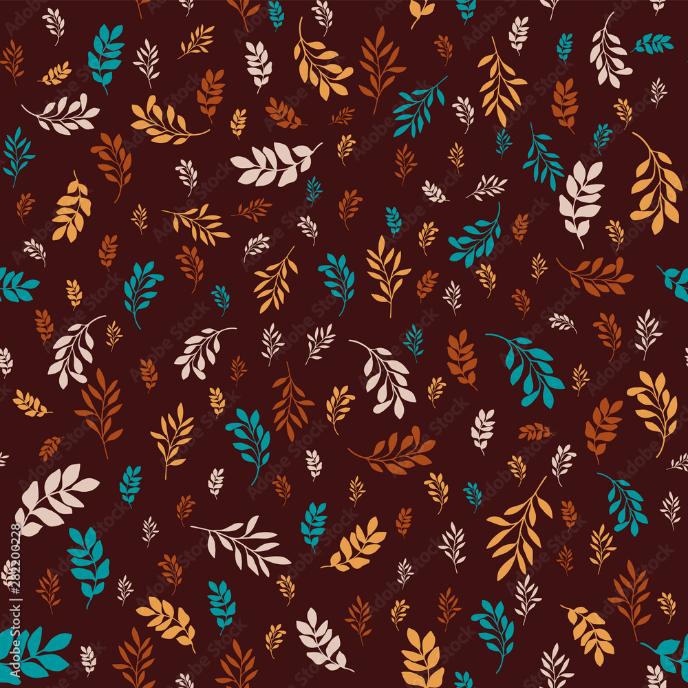 Floral seamless pattern with leaves. Floral seamless pattern with leaves.