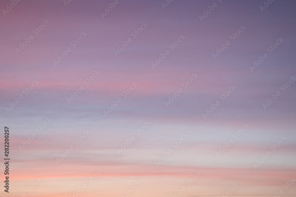 Afterglow sunset with pastel colors