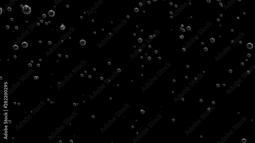 Animation of bubbles moving and floating on a black background. Underwater bubbles mayhem. Animation of bubbles moving and floating on a black background. Underwater bubbles mayhem.
