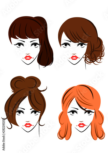 女性, 顔, 髪の毛, ヘアースタイル