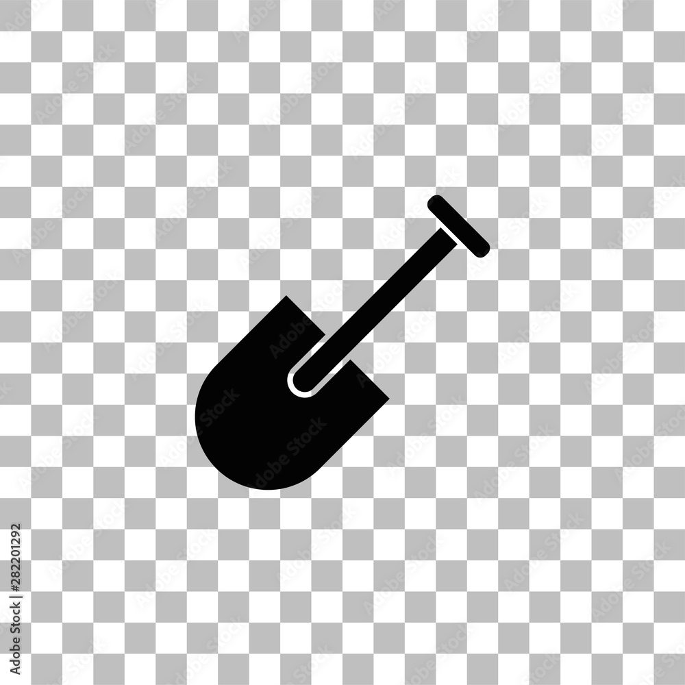 Mini Shovel icon flat Mini Shovel icon flat