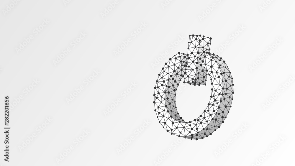 Power button. Energy, electric technology concept. Abstract, digital, wireframe, low poly mesh, Raster white origami 3d illustration. Triangle line dot star Power button. Energy, electric technology concept. Abstract, digital, wireframe, low poly mesh, Raster white origami 3d illustration. Triangle line dot star