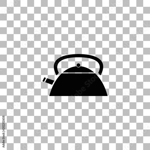 Teapot kettle icon flat