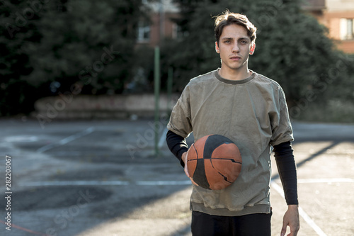 Medium shot urban basketball player