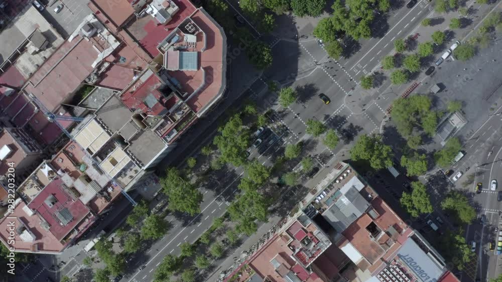 City Streets and Rooftops of Barcelona in the Summer Bird's Eye View City Streets and Rooftops of Barcelona in the Summer Bird's Eye View