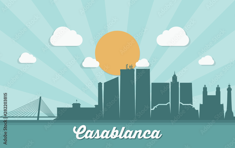 Casablanca skyline - Morocco - vector illustration