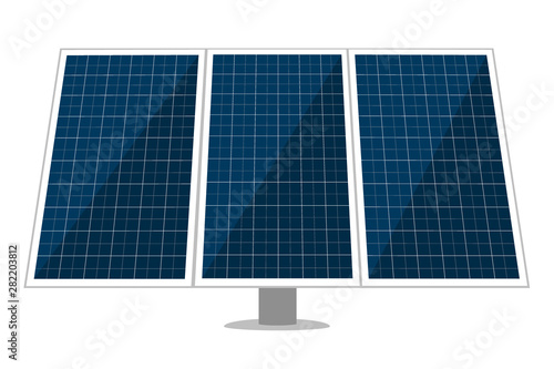 Solar panel vector design of sun energy modules, eco power batteries with photovoltaic solar cells. Alternative renewable energy source, electricity technology concept