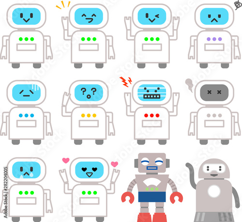 かわいいロボットのイラストセット