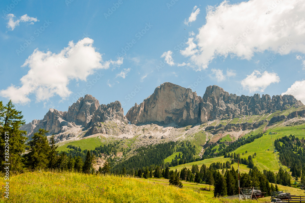 Dolomiten, Eggental, Latemar, Latemargruppe, Rosengarten, Wanderweg, Südtirol, Sommer, Italien