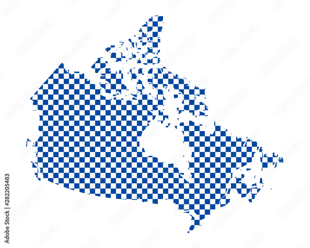 Karte von Kanada in Schachbrettmuster