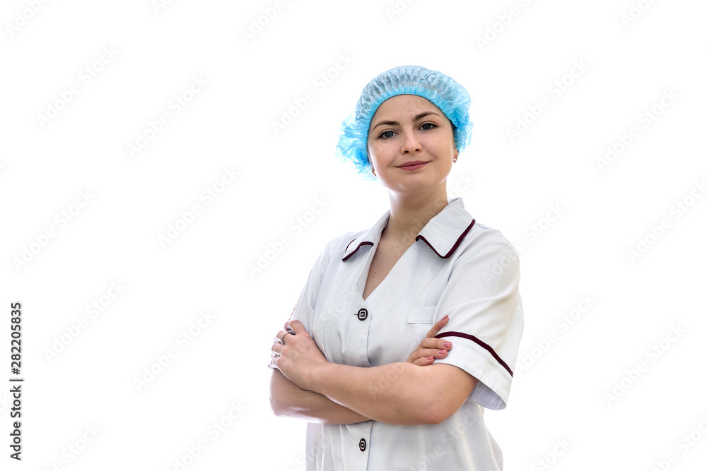 Young woman doctor isolated on white background Young woman doctor isolated on white background