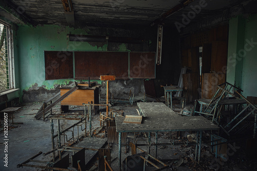 Abandoned Classroom in evacuated school