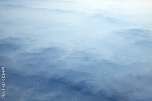 Carpathian Mountains from above at winter