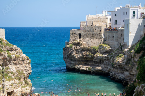 view of polignano a mare in south of italy