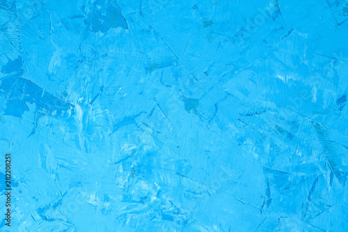 Beautiful Abstract Grunge Decorative Blue Cyan Painted Stucco Wall Texture.