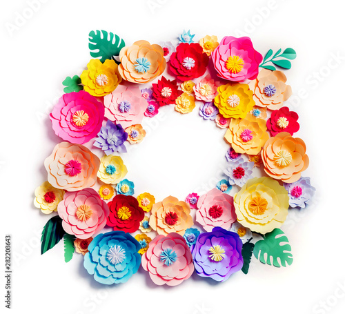 Colorful handmade paper flo...