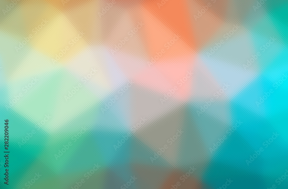 Abstract illustration of blue, green, yellow and red through the tiny glass background Abstract illustration of blue, green, yellow and red through the tiny glass background