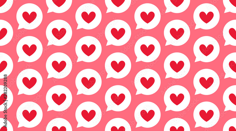 Cute love pattern. Abstract seamless pattern of love. Valentine's