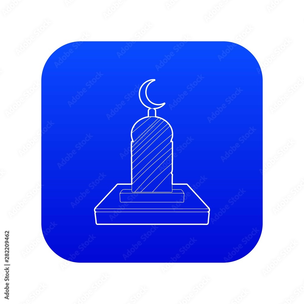 Muslim grave icon blue vector isolated on white background Stock Vector