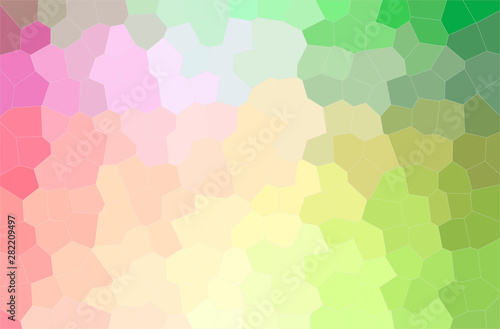 Abstract illustration of green  red  yellow Middle size Hexagon background