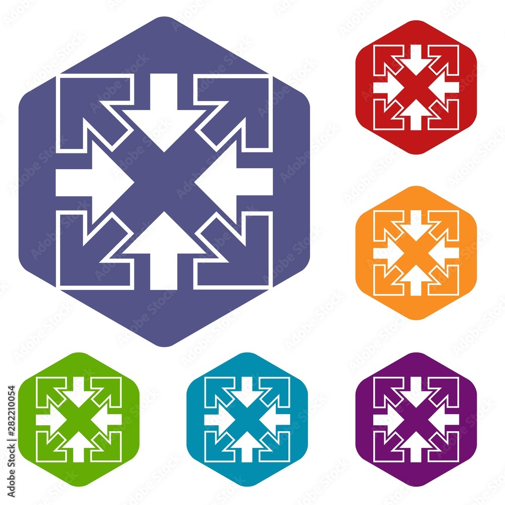 Full screen and exit full screen arrows icon in simple style isolated on white background Full screen and exit full screen arrows icon in simple style isolated on white background