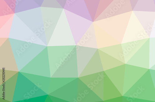Illustration of abstract Green, Purple, Yellow horizontal low poly background. Beautiful polygon design pattern.