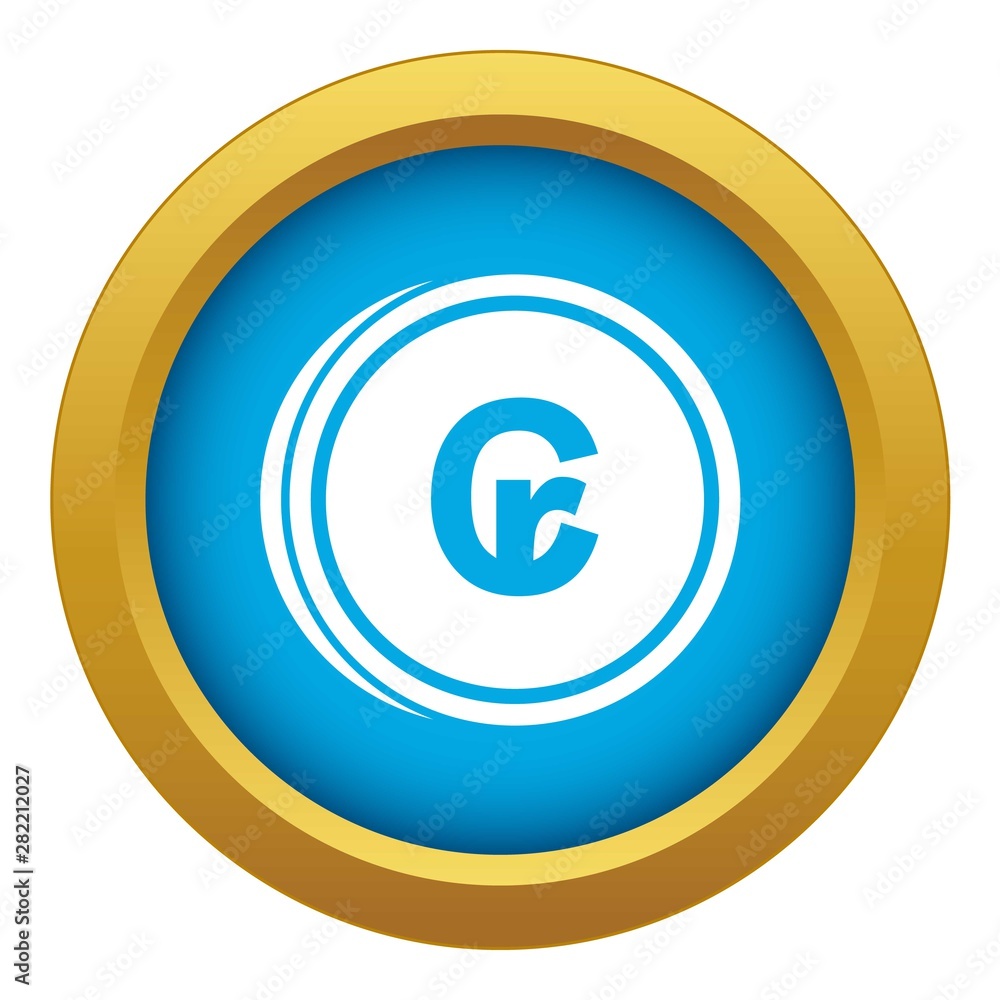 Coins cruzeiro icon blue vector isolated on white background for any design Coins cruzeiro icon blue vector isolated on white background for any design