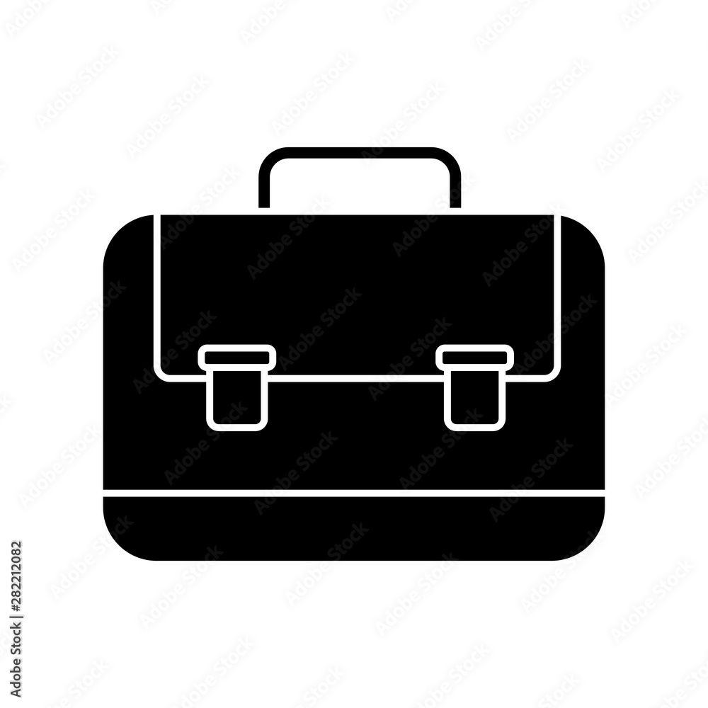 Glyph briefcase icon. Office case symbol. School bag button. Glyph briefcase icon. Office case symbol. School bag button.