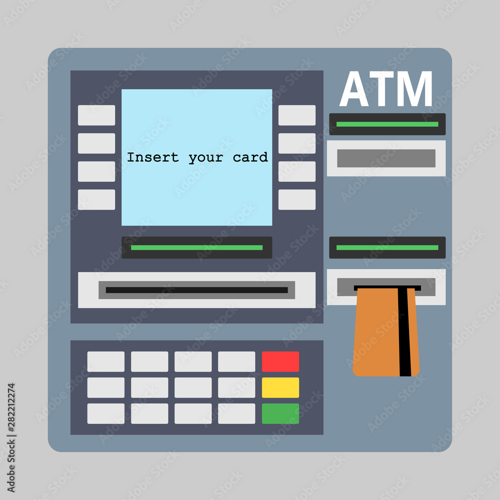 Vector illustration of ATM in flat style Vector illustration of ATM in flat style