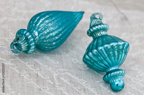 Close Up Of Turquoise Christmas Decoration
