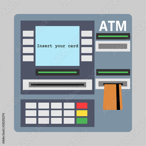 Vector illustration of ATM in flat style