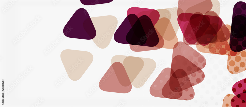 Banner with multicolored mosaic triangle geometric design on white background. Abstract texture. Vector illustration design template. Banner with multicolored mosaic triangle geometric design on white background. Abstract texture. Vector illustration design template.