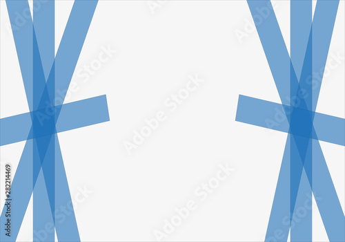 Fondo blanco con cintas azules.