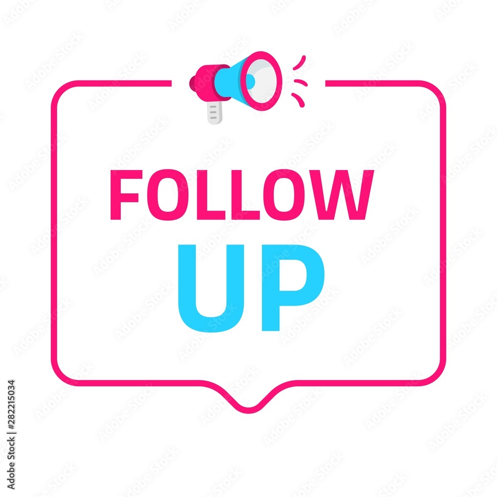 Follow up badge, icon, logo. Concept for social media. Follow up badge, icon, logo. Concept for social media.
