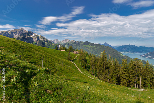 Panoramic view of the Swiss Alps