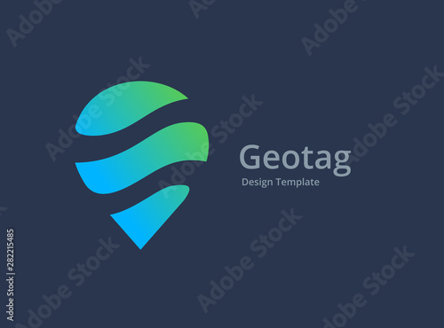 Geotag or location pin logo icon design