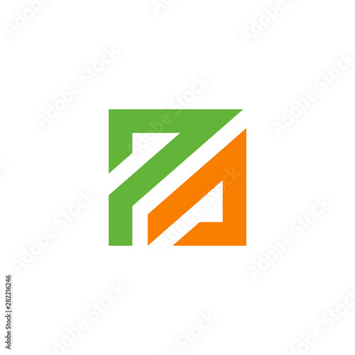 Free Download PA Letter Based Logo Icon. Green and Orange Color Design. Square Shape Vector Illustration - GFXLoad
