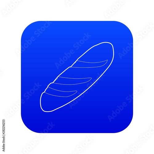 Baguette icon blue vector isolated on white background