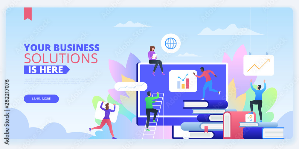 Business analytics landing page vector template Business analytics landing page vector template