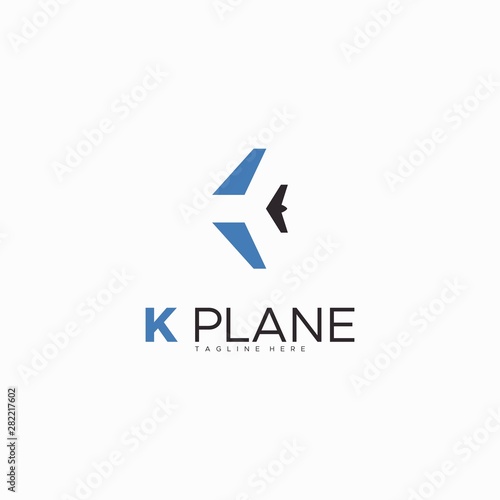 LETTER K FOR K PLANE LOGO DESIGN