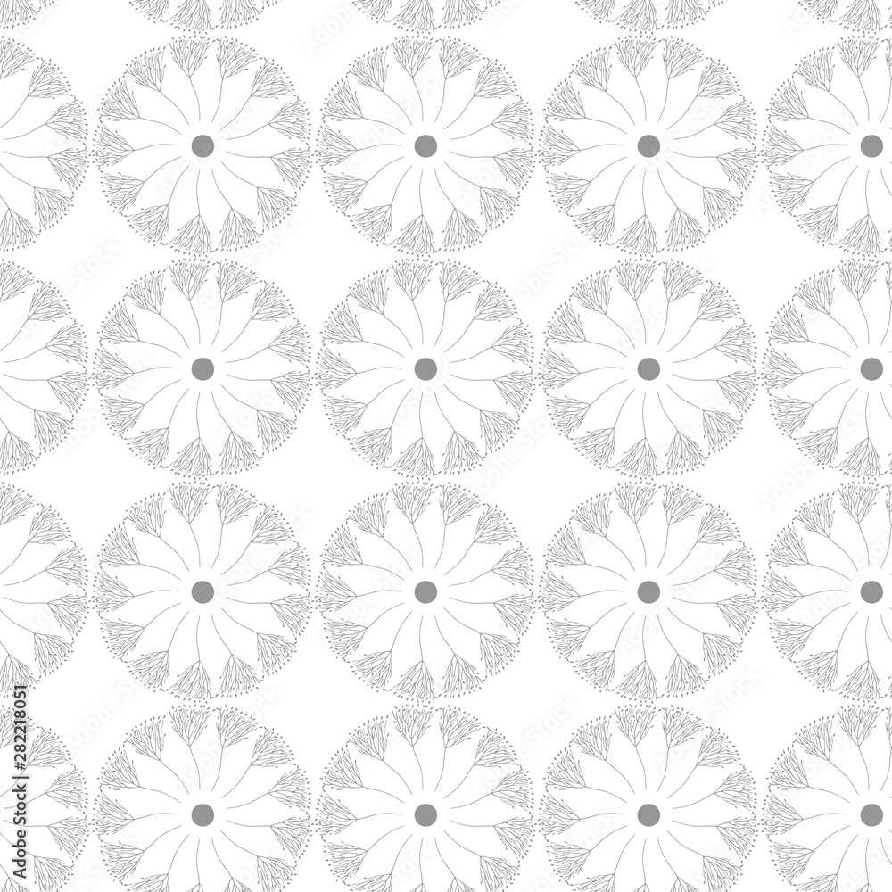 Hand drawn trees in circle pattern. Vector background. Seamless graphic pattern. Hand drawn trees in circle pattern. Vector background. Seamless graphic pattern.