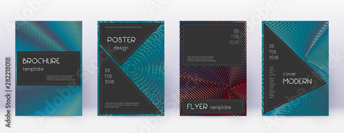 Black brochure design template set. Red abstract l