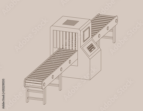 Empty conveyor belt with mo...