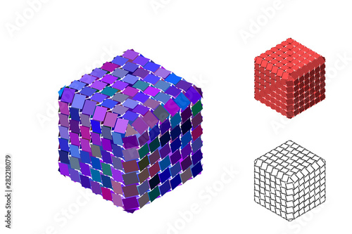 Abstract polygonal broken c...