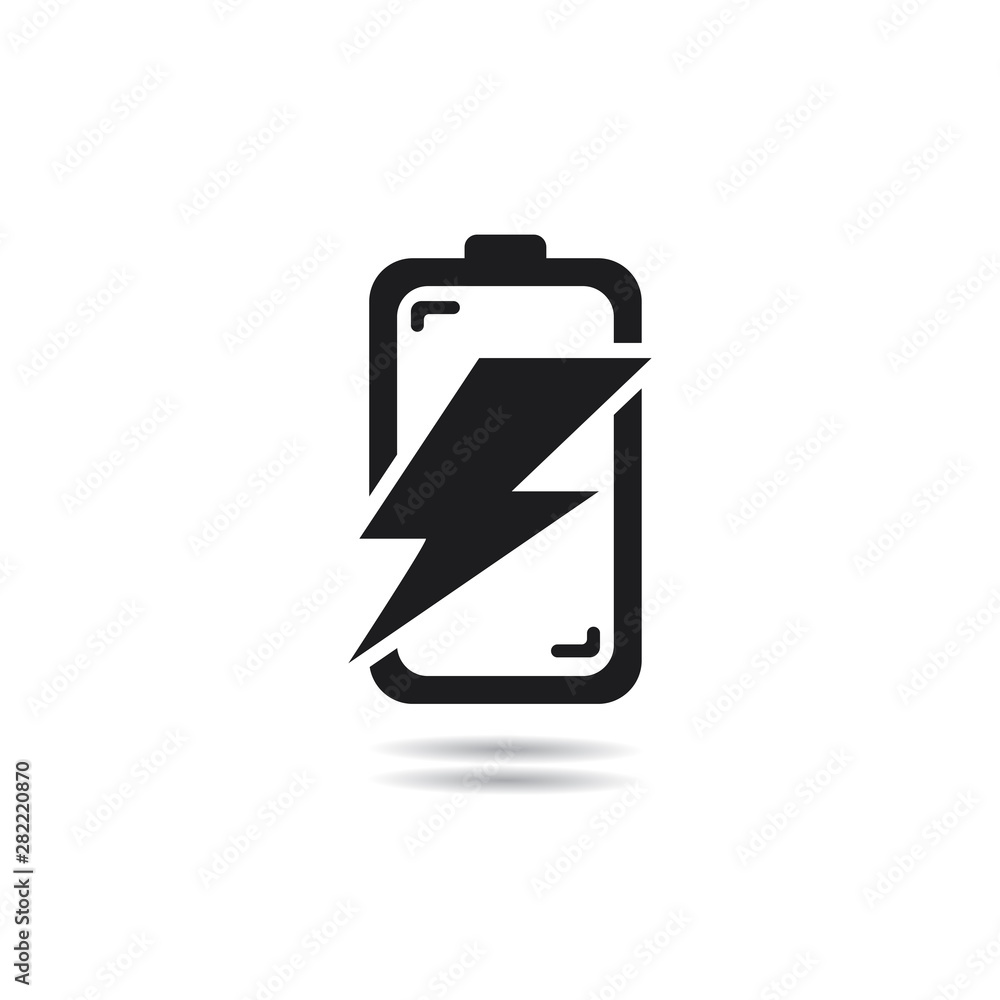 Battery logo vector icon illustration in flat design Battery logo vector icon illustration in flat design