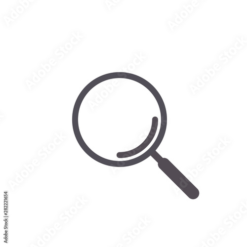 Wallpaper Mural Flat magnifier icon with lens flare on glass. Loupe tool vector search sign. Torontodigital.ca