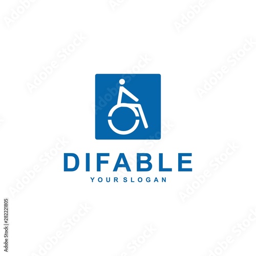 disabled disability logo template, design vector