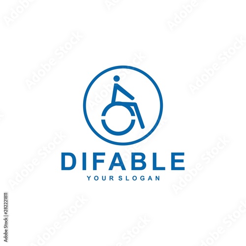 disabled disability logo template, design vector